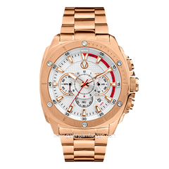 CHRIST VERRA Men's Watches CV 12059G-15 WHT Rosegold Dial White Stainless Steel