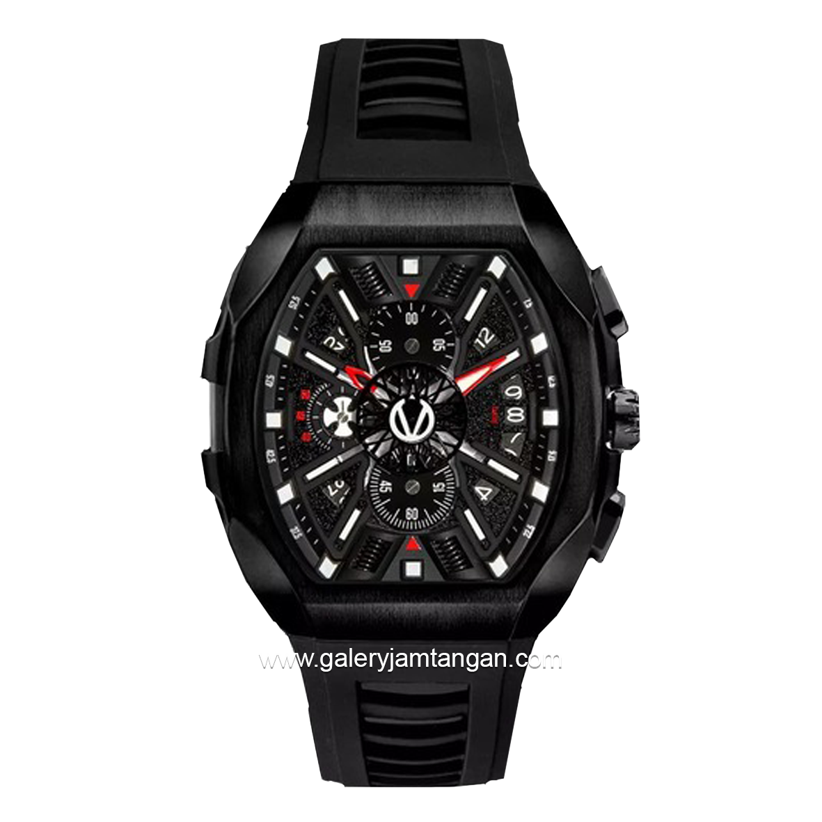 CHRIST VERRA CV 12080G-36 BLK Limited Edition Full Black Rubber Strap