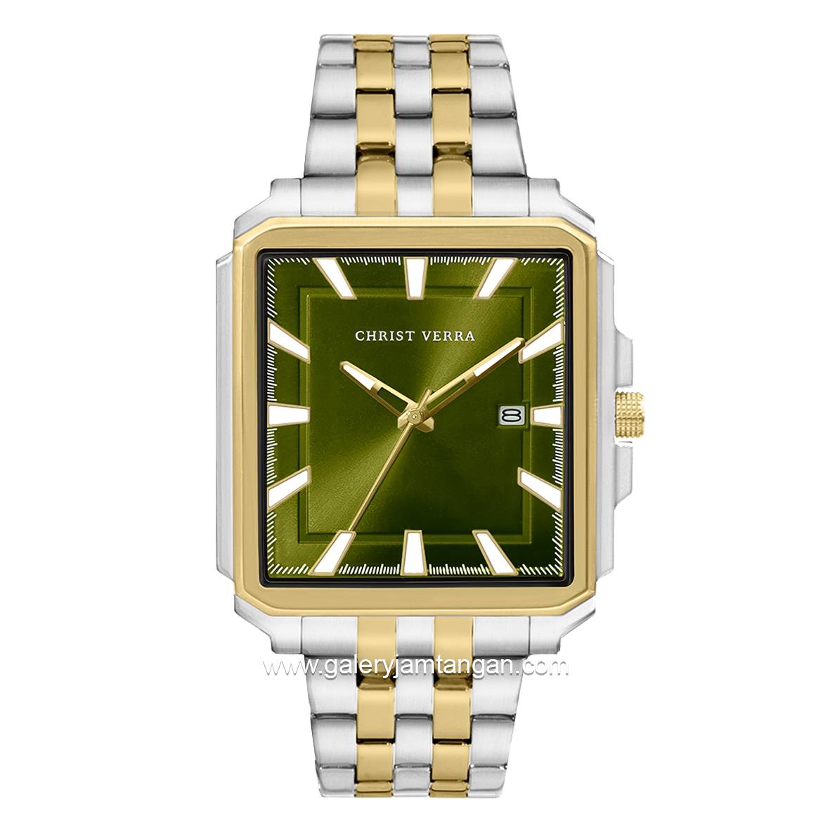 CHRIST VERRA CV 12083G-13 GRN Men Watches Silver Gold Dial Green Stainless Steel