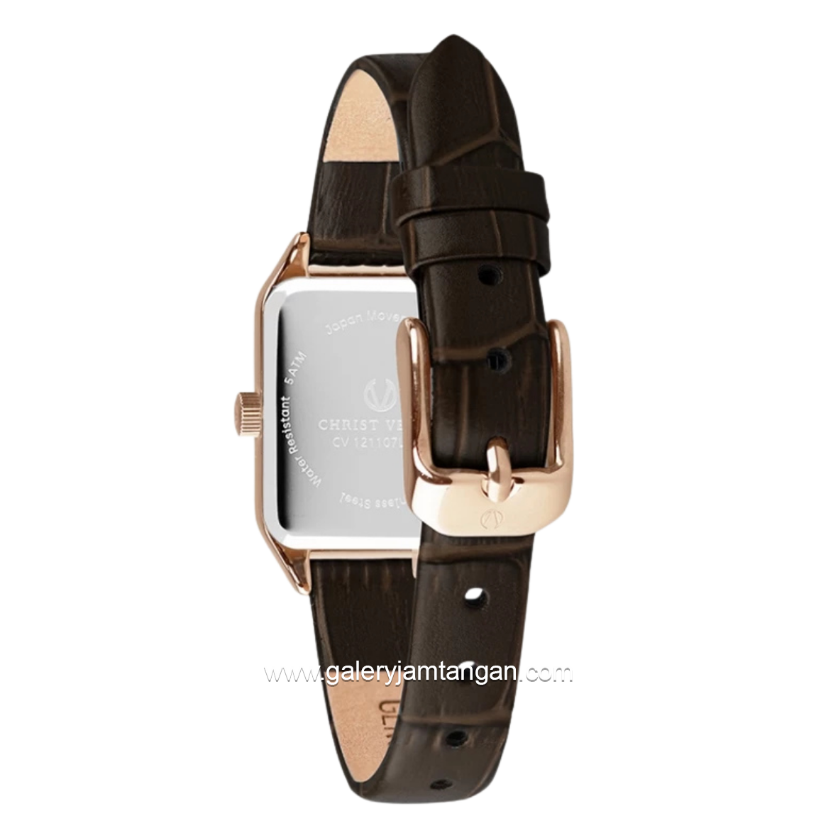 CHRIST VERRA CV 121107L-25 WHT Ledies Dark Brown Dial White Stainless Steel