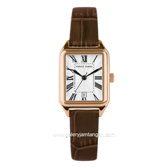 CHRIST VERRA CV 121107L-25 WHT Ledies Dark Brown Dial White Stainless Steel