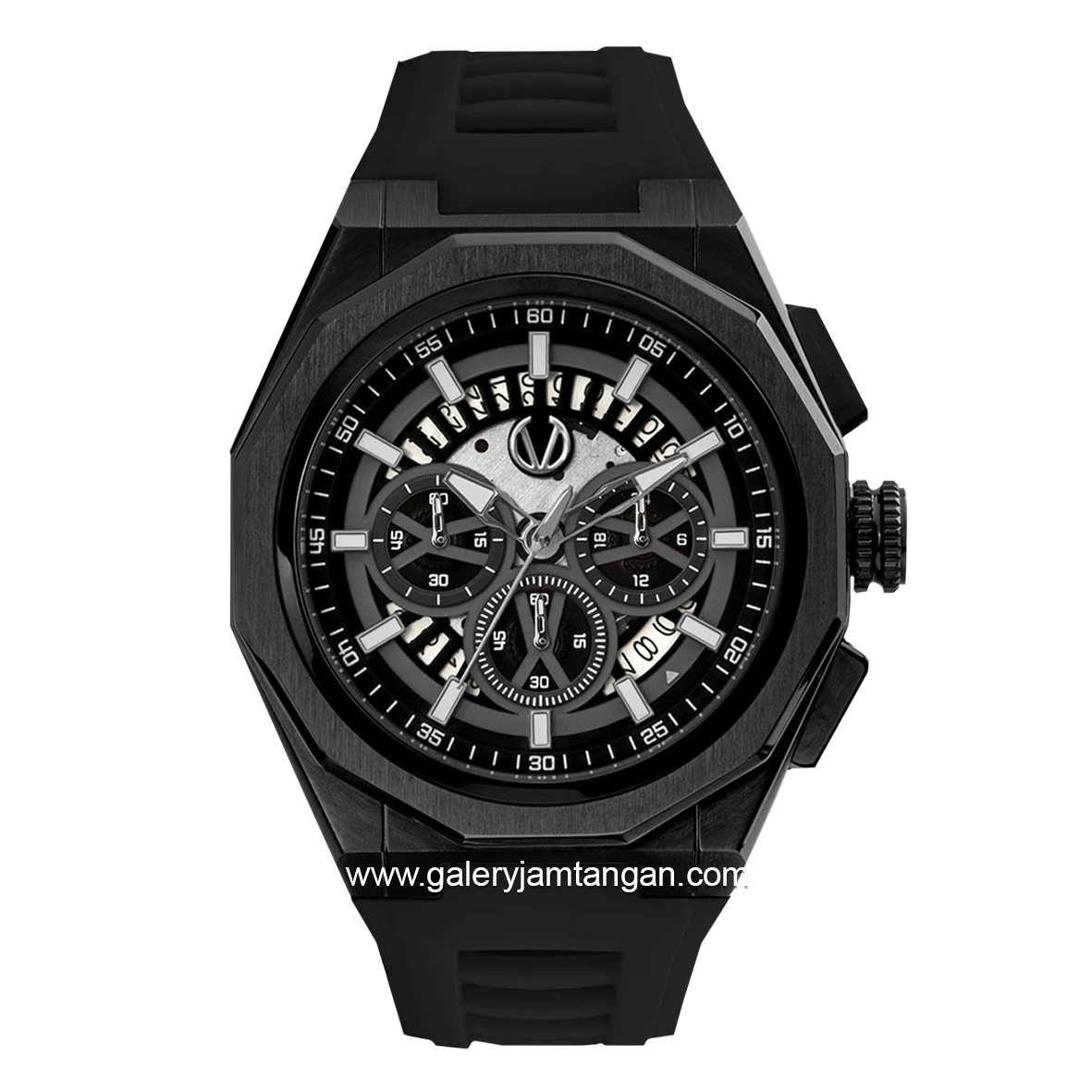 CHRIST VERRA CV 12189G-36 BLK Full Black Rubber Strap