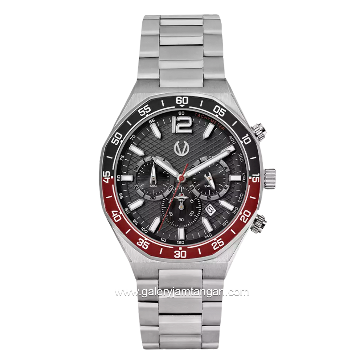 CHRIST VERRA TWO-TONE CV 146201G-11 GUN Silver Dial Black Stainless Steel