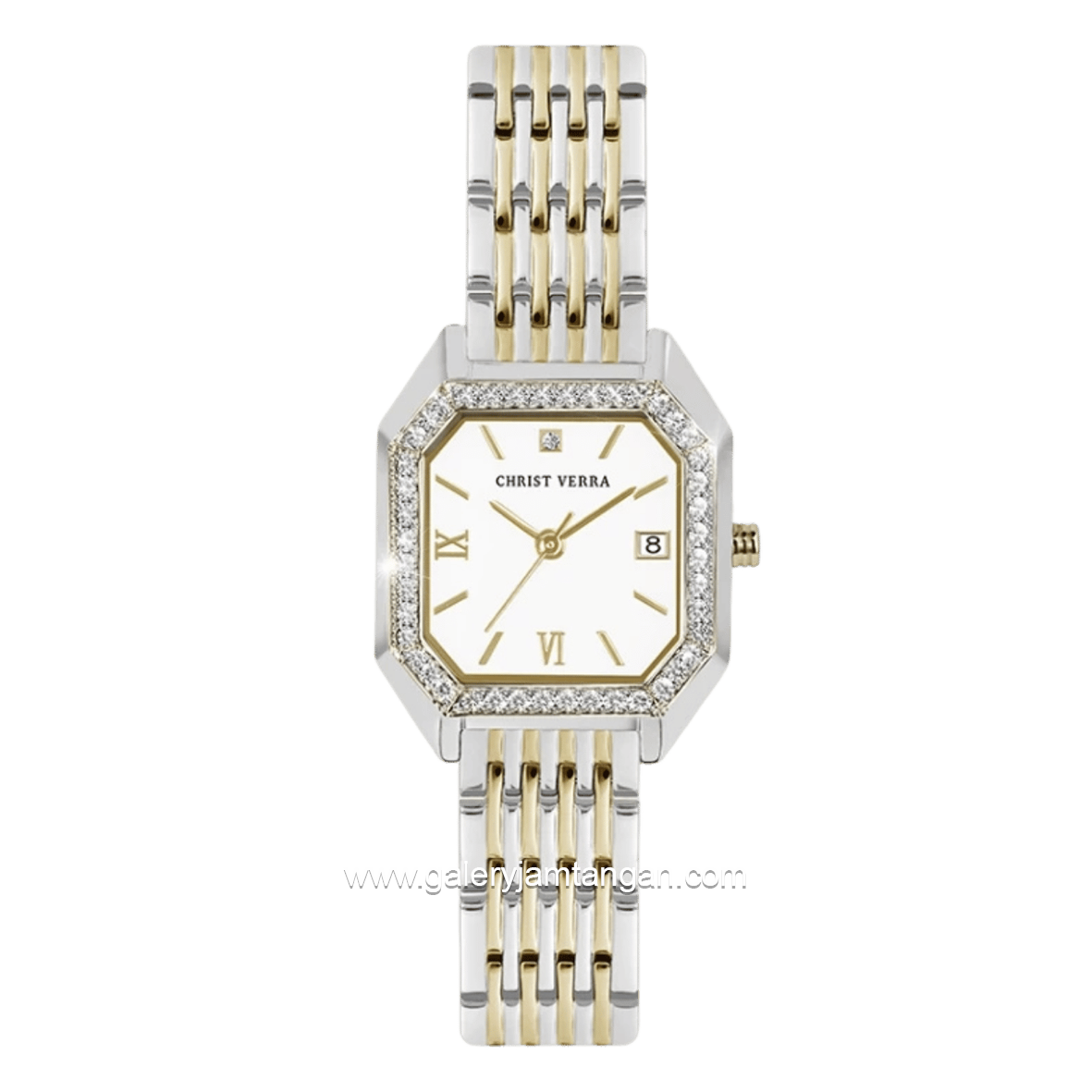 CHRIST VERRA CV 507925L-13 WHT Silver Gold Stainless Steel