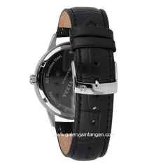 CHRIST VERRA SOLUNAE CV 51016L-21 WHT Black Silver Dial White Leather Strap