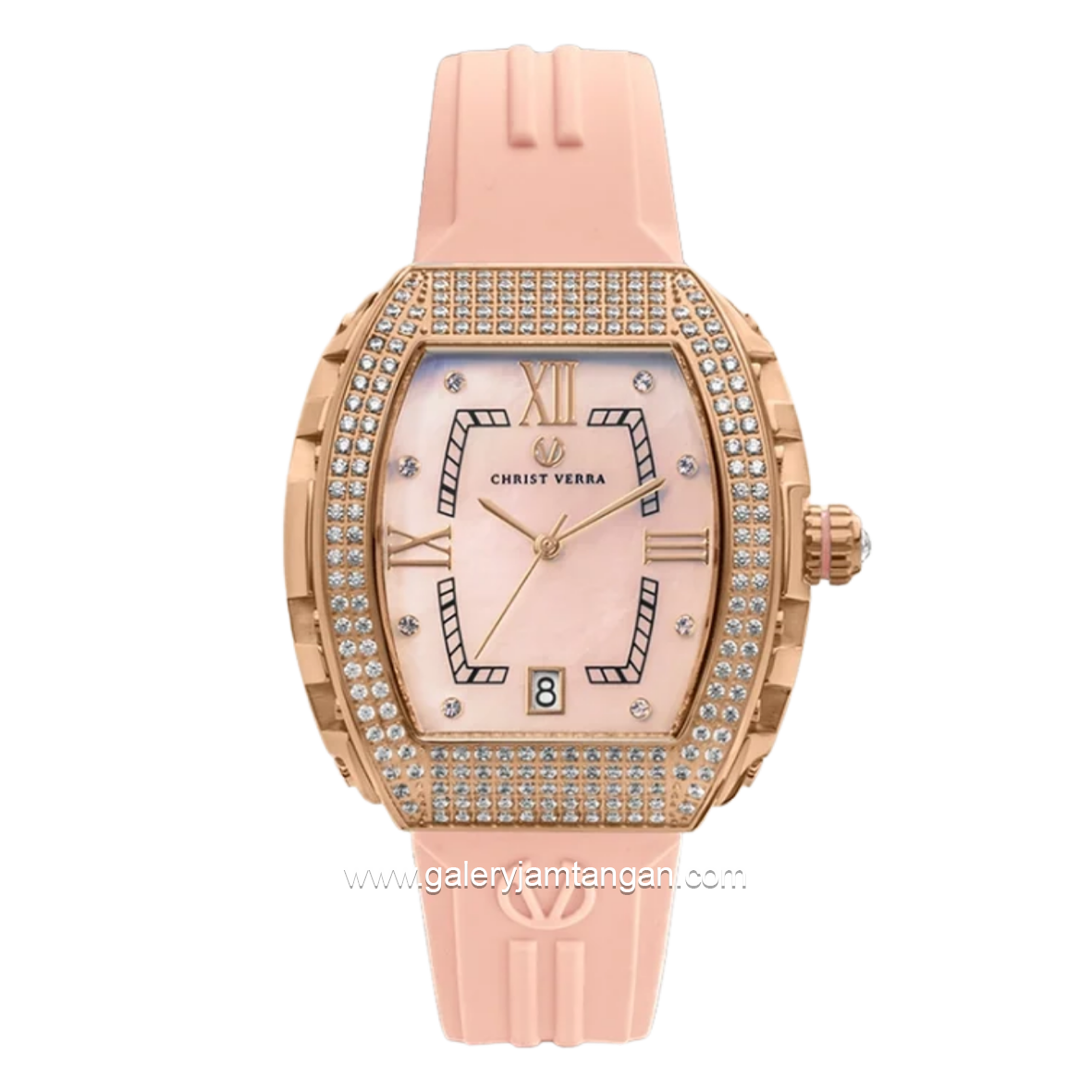 CHRIST VERRA GLIMORA CV 53321L-35 Ledies Peach Rosegold Rubber Strap