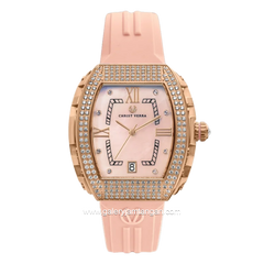 CHRIST VERRA GLIMORA CV 53321L-35 Ledies Peach Rosegold Rubber Strap