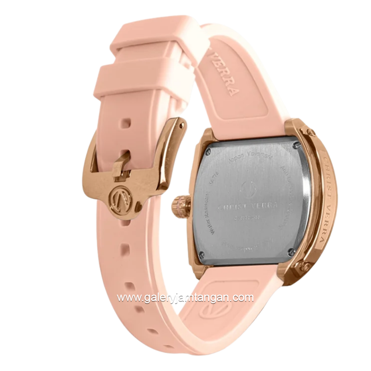 CHRIST VERRA GLIMORA CV 53321L-35 Ledies Peach Rosegold Rubber Strap