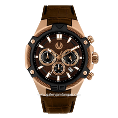 CHRIST VERRA CV 53605G-28 BRN Brown Rosegold Leather Strap