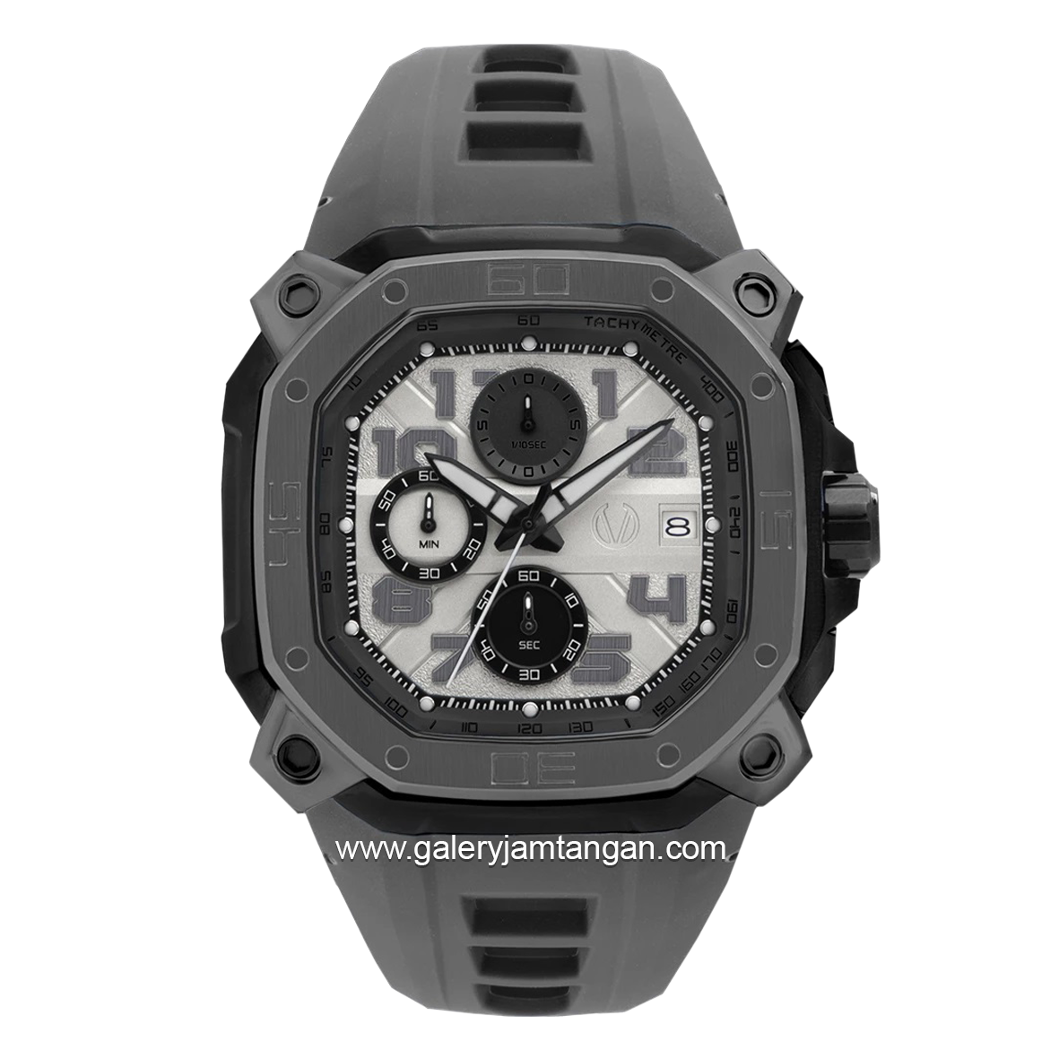 CHRIST VERRA CV 63033G-36L GUN Grey Rubber Strap