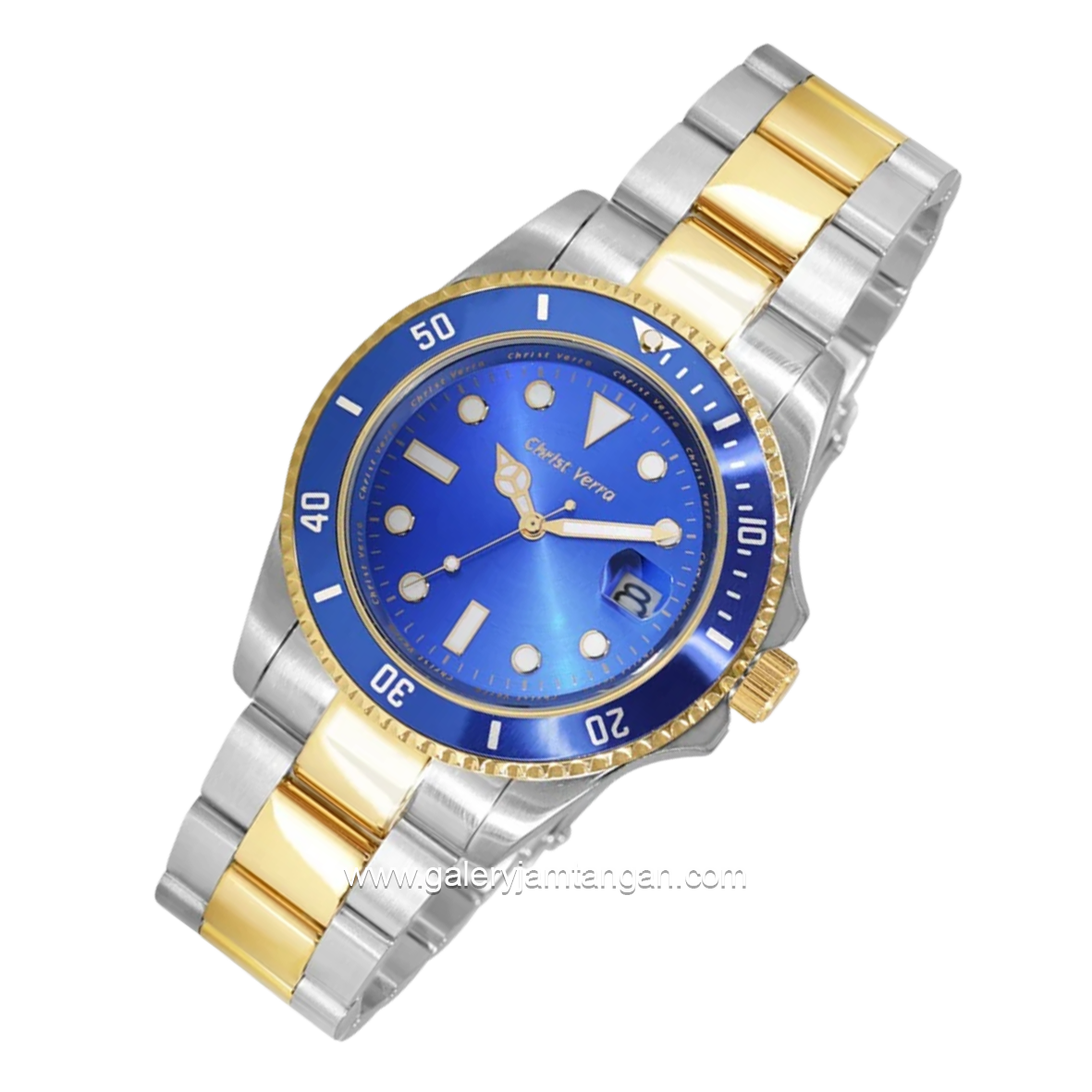 CHRIST VERRA CV 75049G-13 BLU Men's Silver Gold Dial Blue Stailess Steel