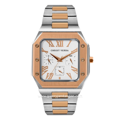 CHRIST VERRA CV 921790G-14 SLV Men's Watch Silver Rosegold Dial White Stainless Steel