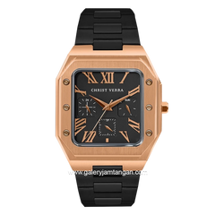 CHRIST VERRA CV 921790G-18 BLK Men's Watch Black Multifunction Stainless Steel Strap
