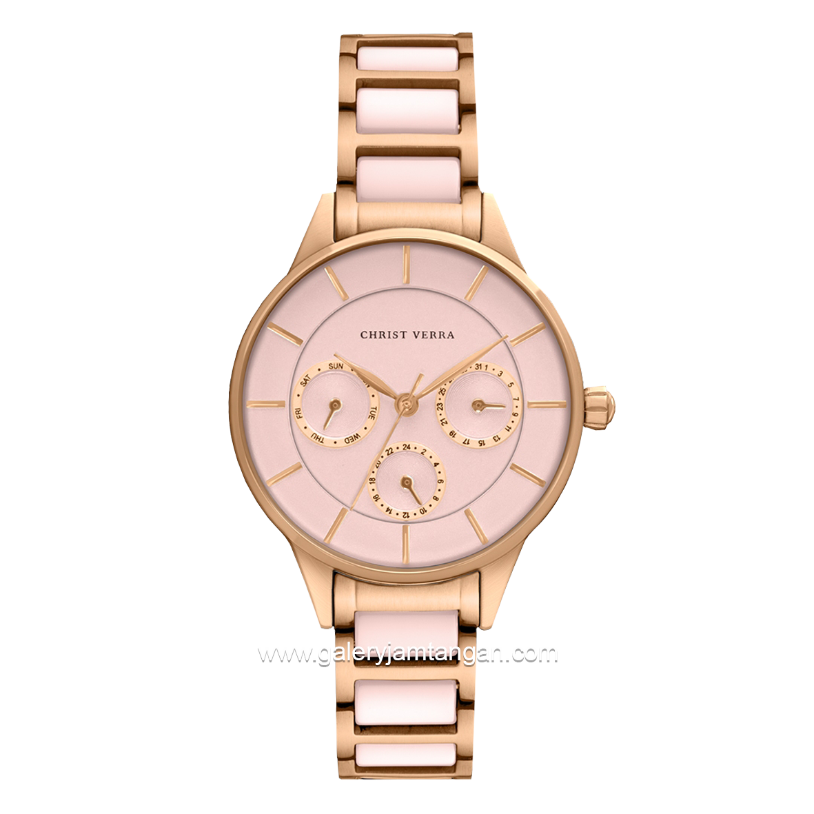 Christ Verra Women's Watch CV 924101L-55 PNK Pink Rosegold Ceramic Combinasi Stainless Steel