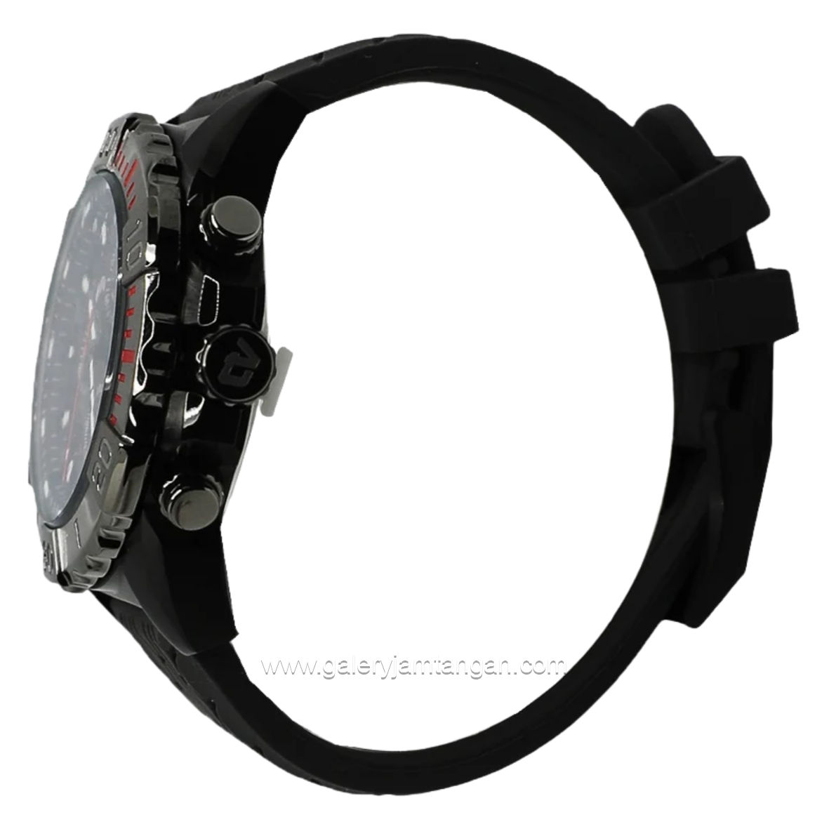 CHRIST VERRA CV C 71153G-36 BLK Black Jarum Red Rubber Strap