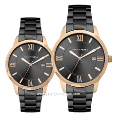 CHRIST VERRA TIMELESS HARMONY CV 10639G-18 BLK & CV 10639L-18 BLK Black Rosegold Stainless Steel