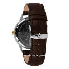 CHRIST VERRA SOLUNAE CV 51016G-23 WHT Brown Gold Dial White Leather Strap