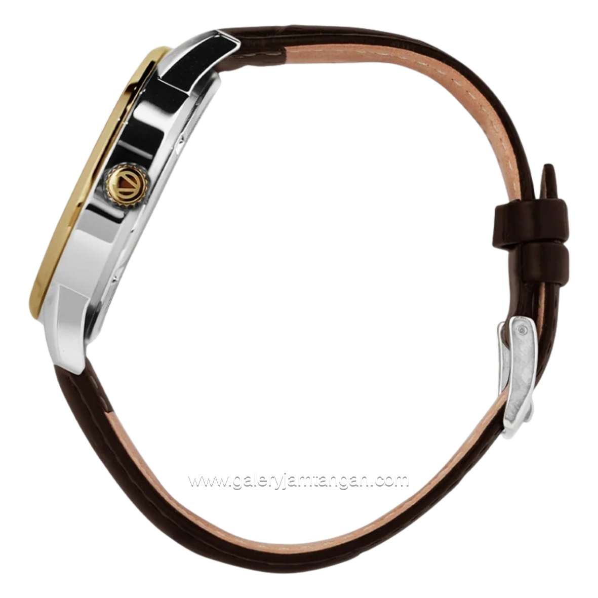 CHRIST VERRA SOLUNAE CV 51016G-23 WHT Brown Gold Dial White Leather Strap