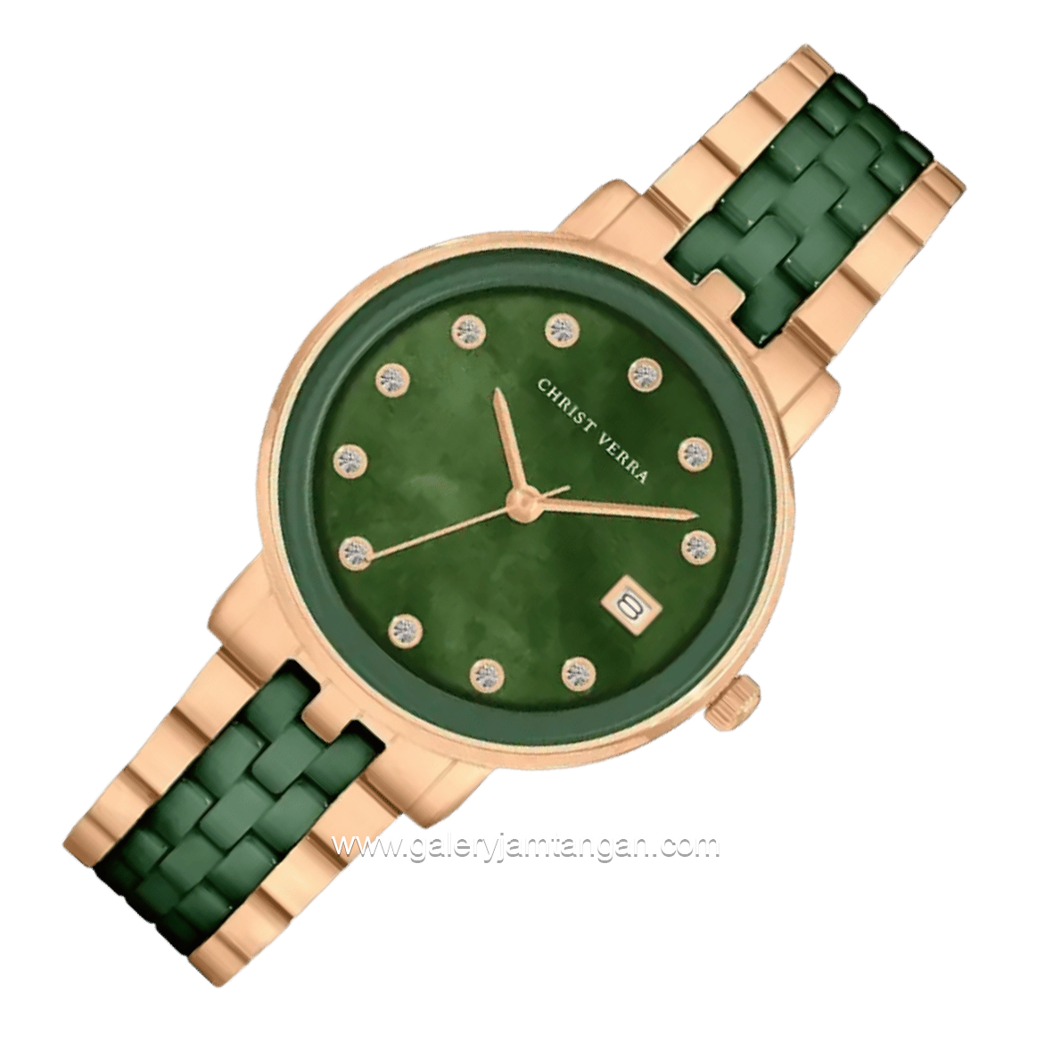 CHRIST VERRA AVELYN CV 511924L-514 GRN/MOP Green Rosegold Stainless Steel