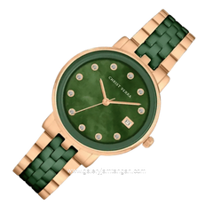 CHRIST VERRA AVELYN CV 511924L-514 GRN/MOP Green Rosegold Stainless Steel