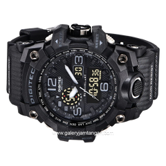 DIGITEC DA-2093T Full Black Digital Analog Rubber Strap
