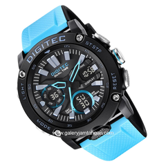 DIGITEC DA-2094T Digital Analog Blue Dial Black Rubber Strap