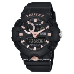 DIGITEC DA-2112T Digital Analog Black Dial Rosegold Rubber Strap