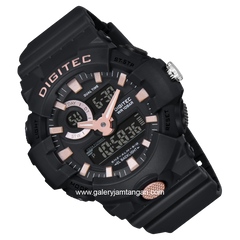 DIGITEC DA-2112T Digital Analog Black Dial Rosegold Rubber Strap