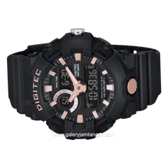 DIGITEC DA-2112T Digital Analog Black Dial Rosegold Rubber Strap