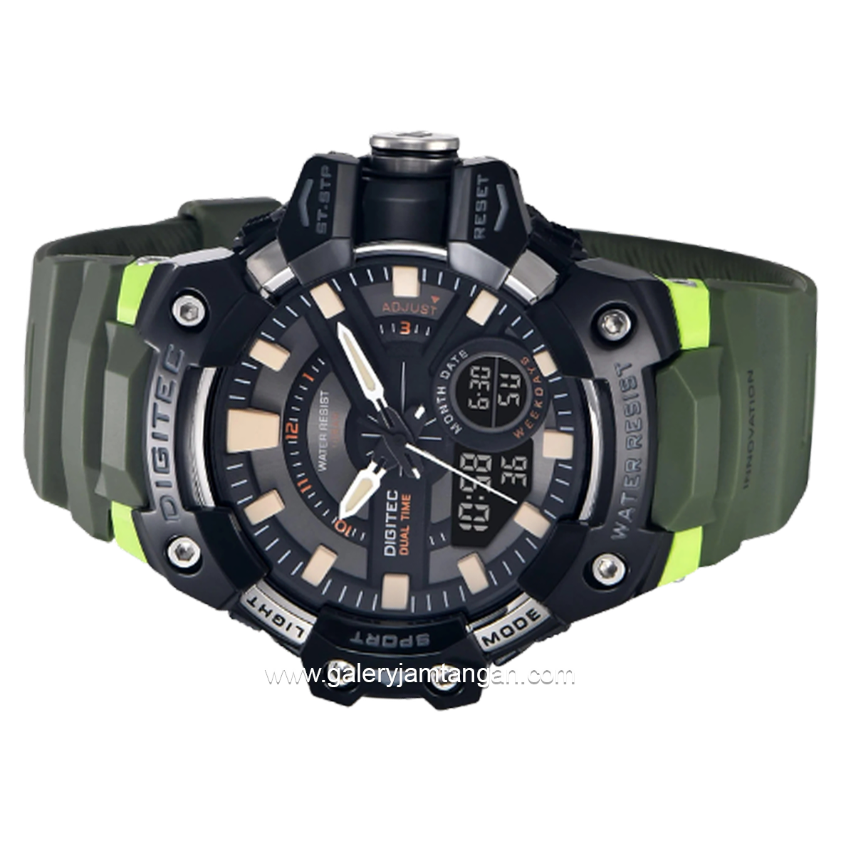 DIGITEC DA-2120T Army Black Digital Analog Rubber Strap