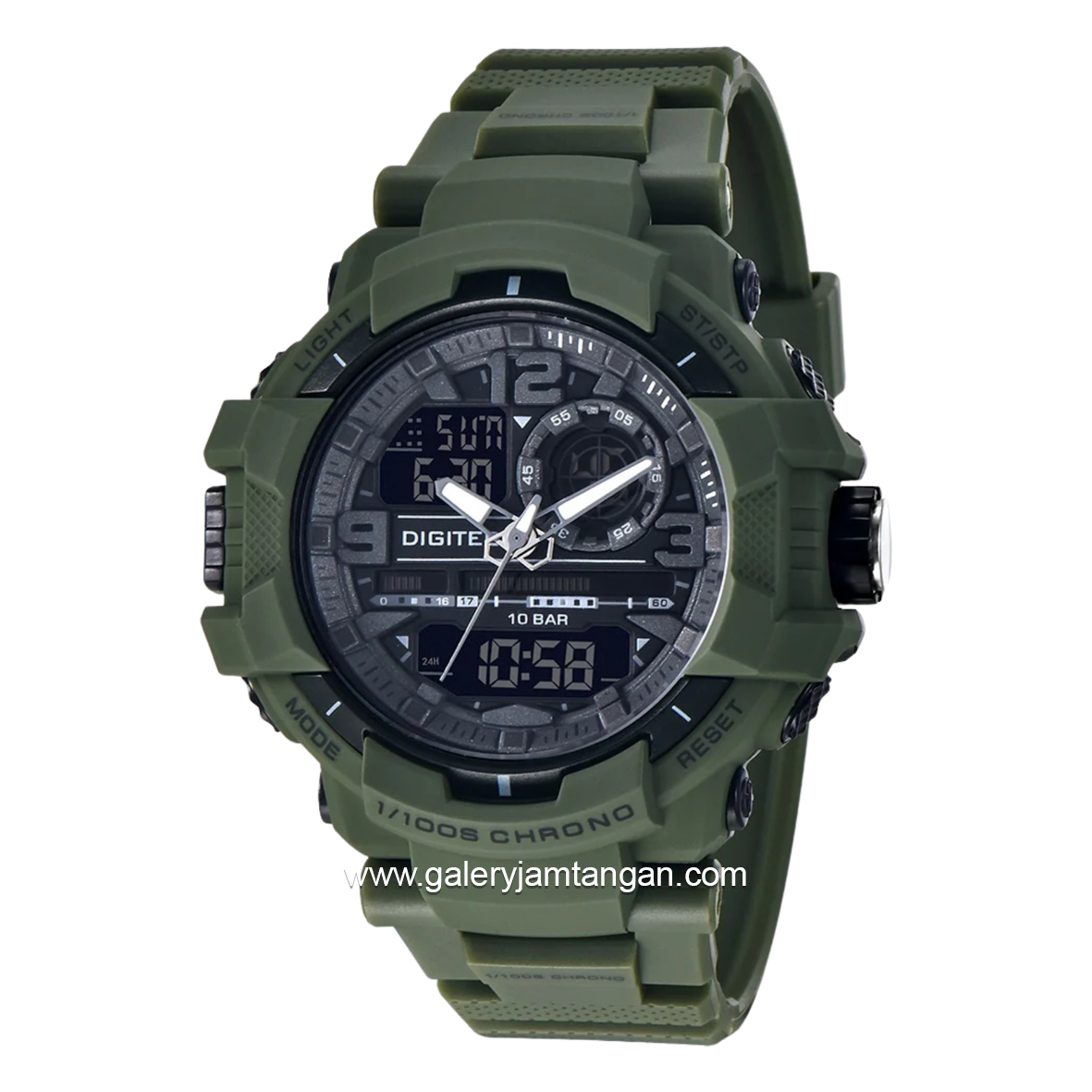 DIGITEC DG-2175T Digital Army Dial Black Rubber Strap