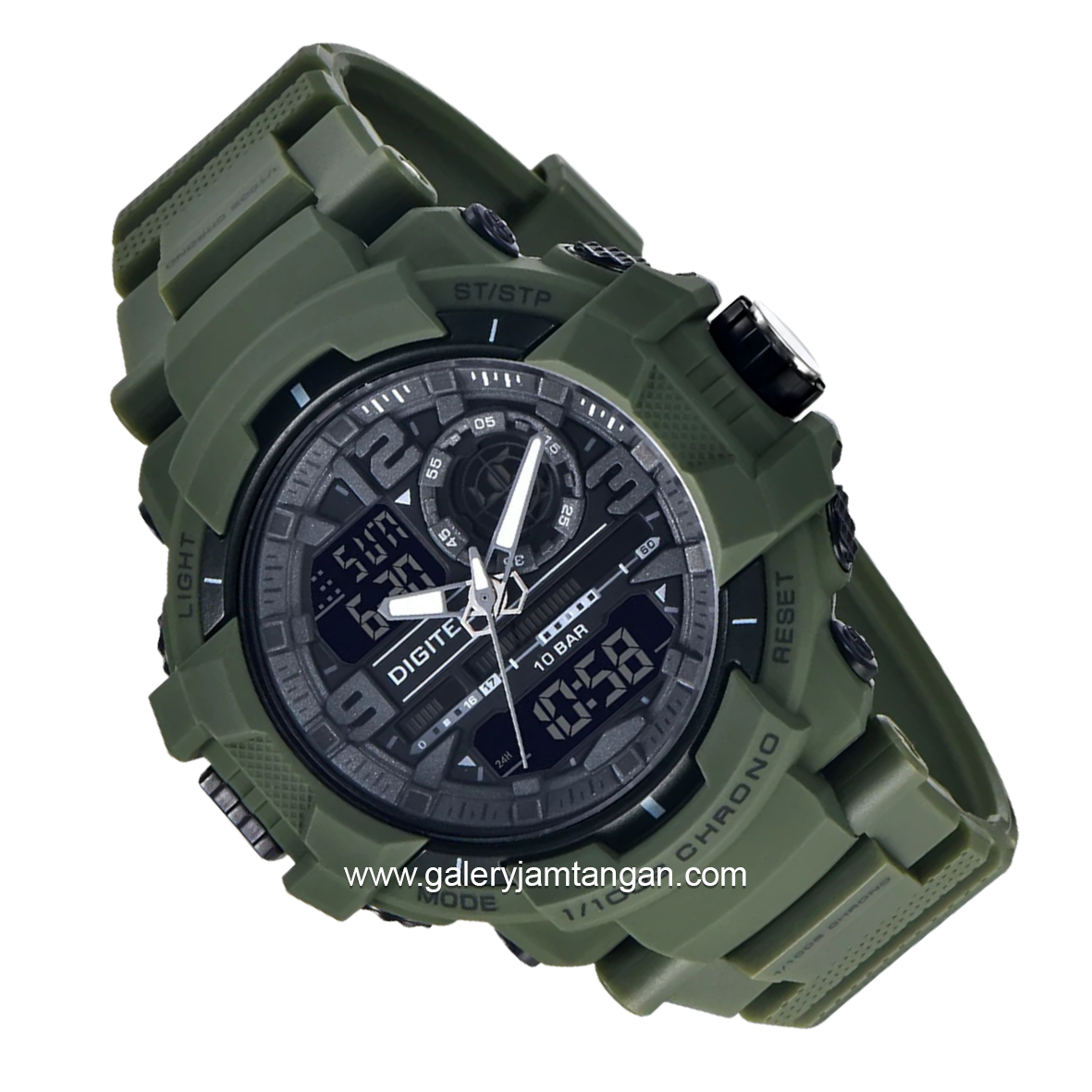 DIGITEC DG-2175T Digital Army Dial Black Rubber Strap