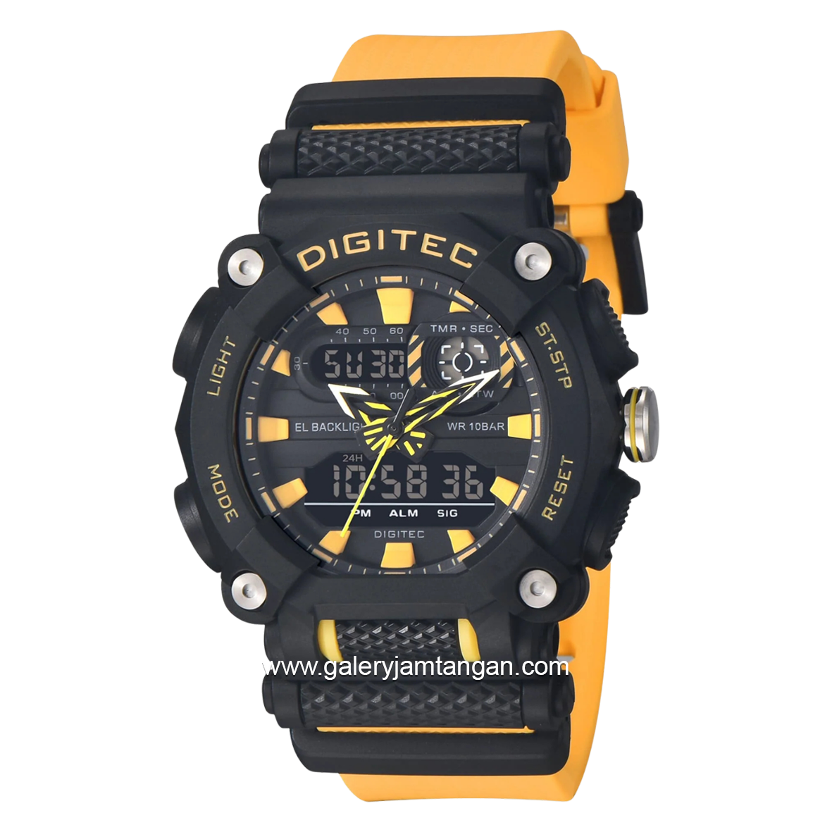 Digitec DA-2178T Yellow Dial Black Rubber Strap