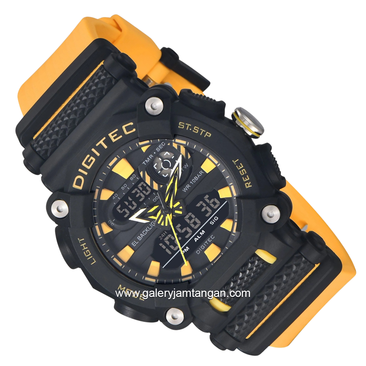 Digitec DA-2178T Yellow Dial Black Rubber Strap