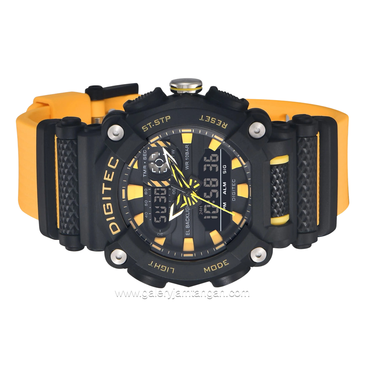 Digitec DA-2178T Yellow Dial Black Rubber Strap