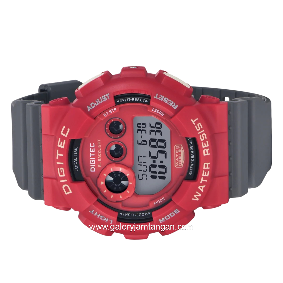 DIGITEC DG-5021T Digital Grey Red Rubber Strap