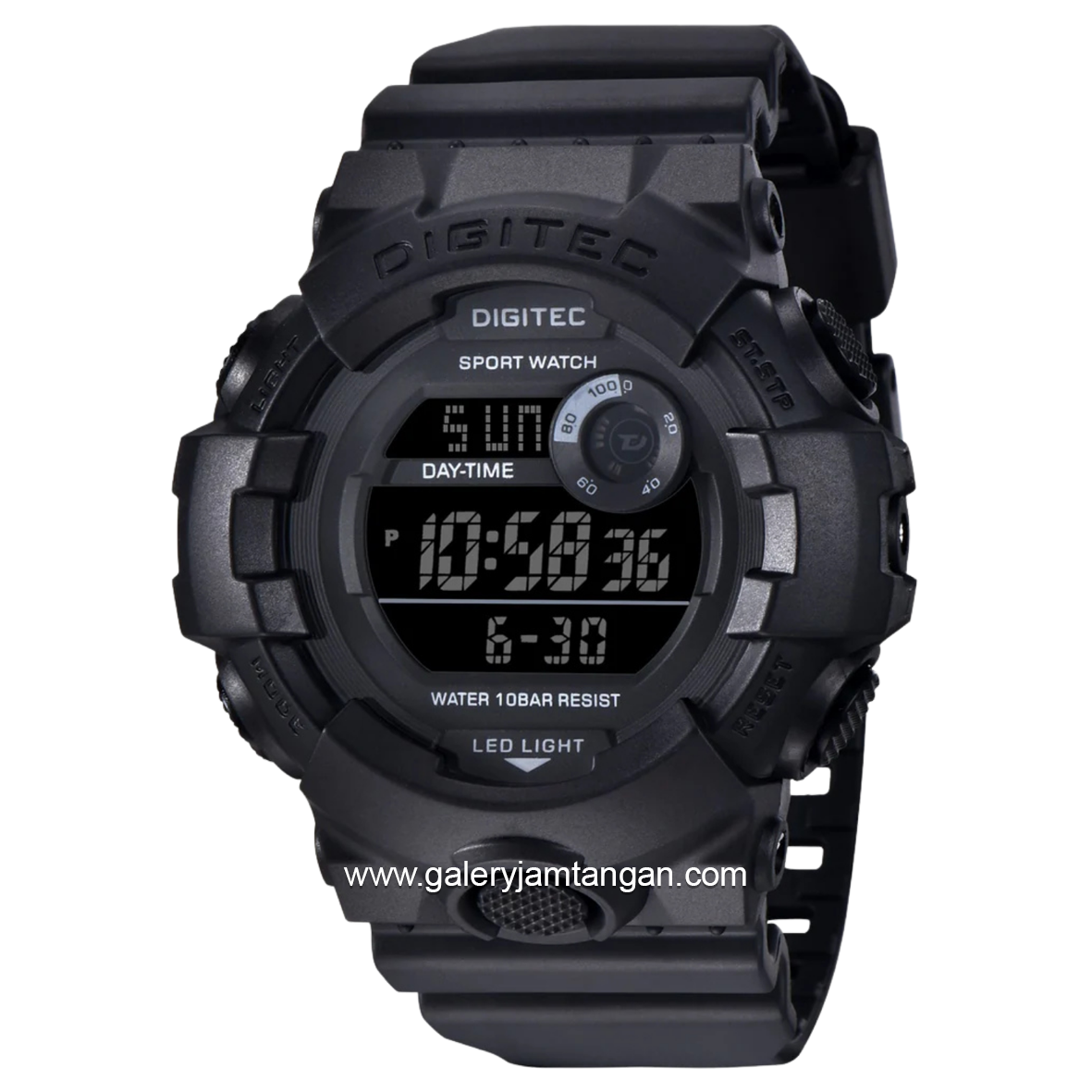 DIGITEC DG-5112T Full Black Digital Rubber Strap