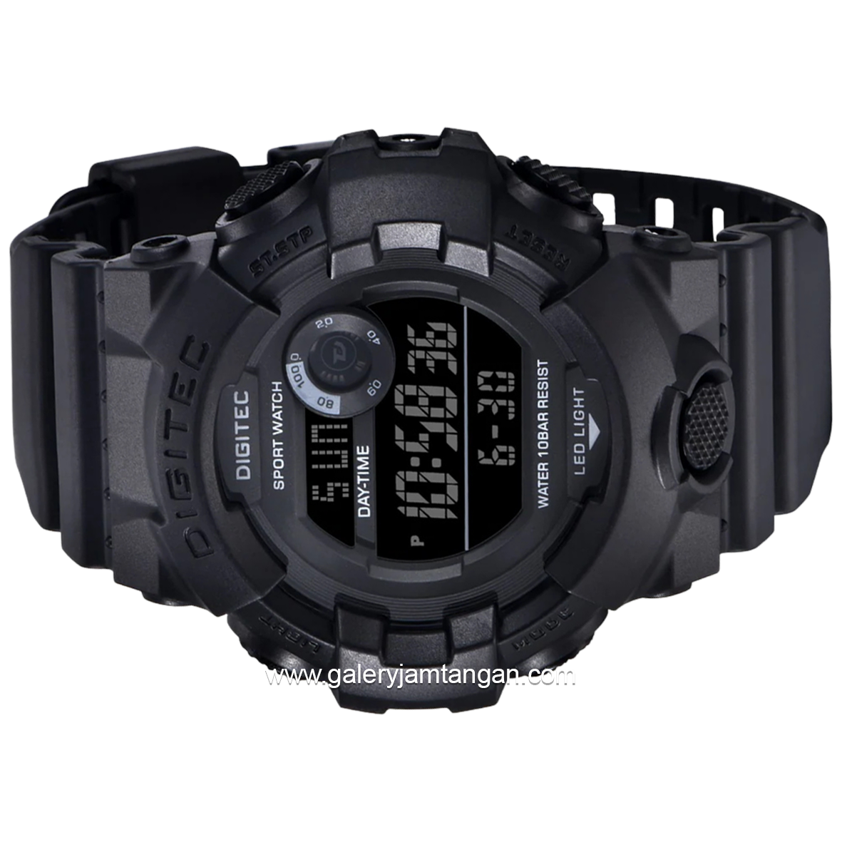 DIGITEC DG-5112T Full Black Digital Rubber Strap