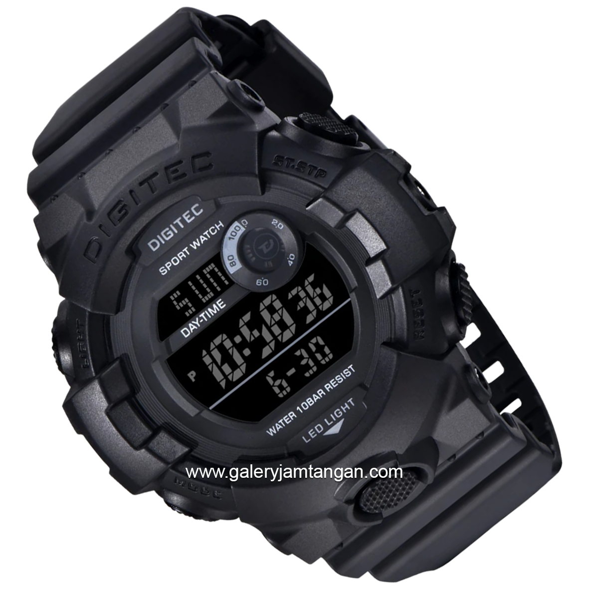 DIGITEC DG-5112T Full Black Digital Rubber Strap