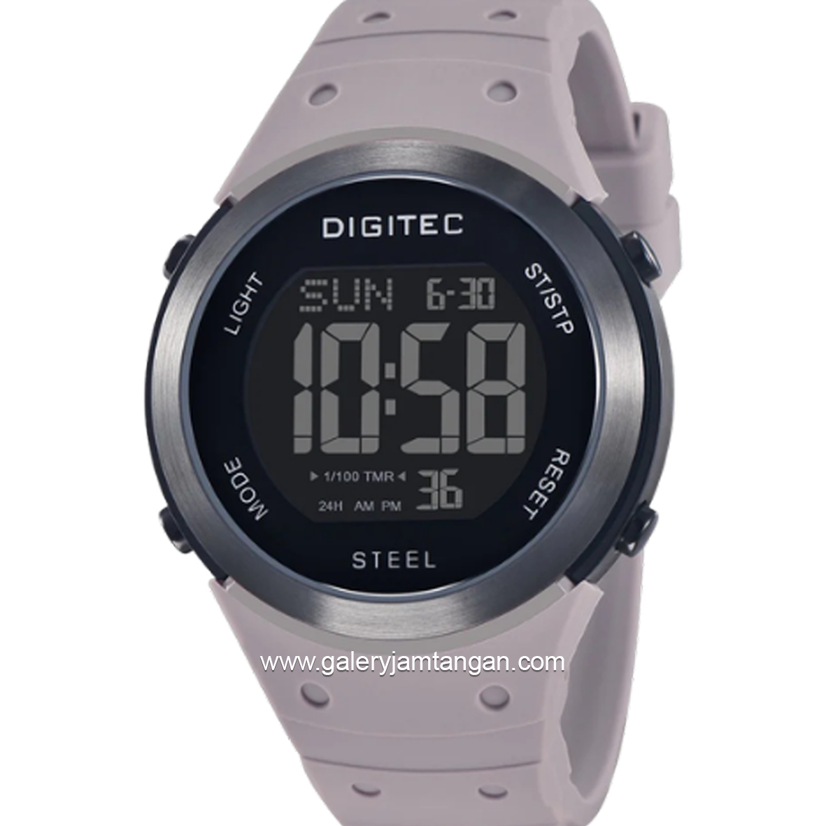 DIGITEC DGS-5185T Full Digital Grey Black Rubber Strap
