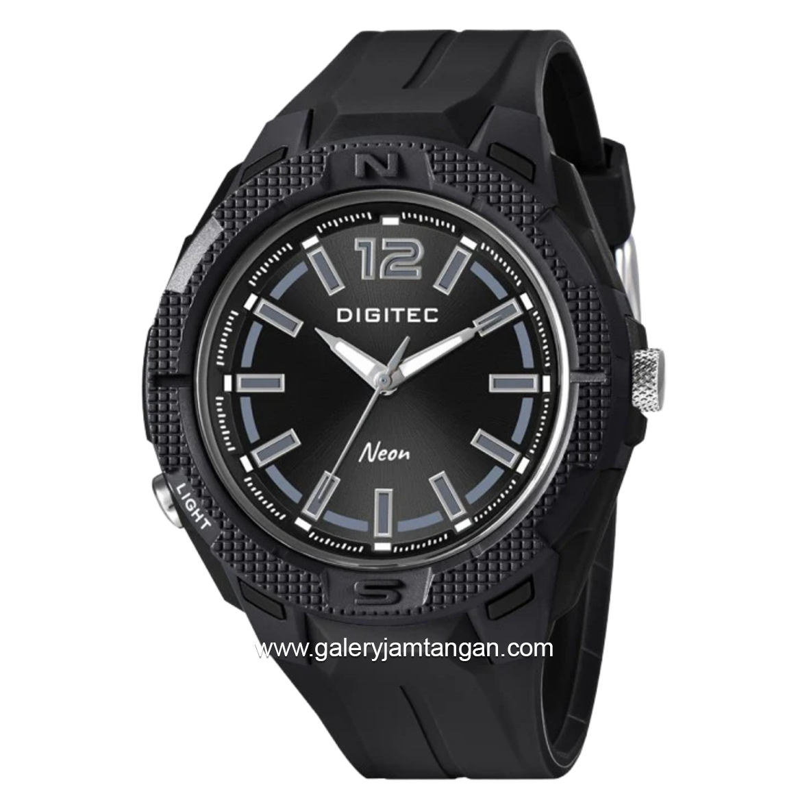 DIGITEC DN-5184T Full Black Analog Rubber Strap