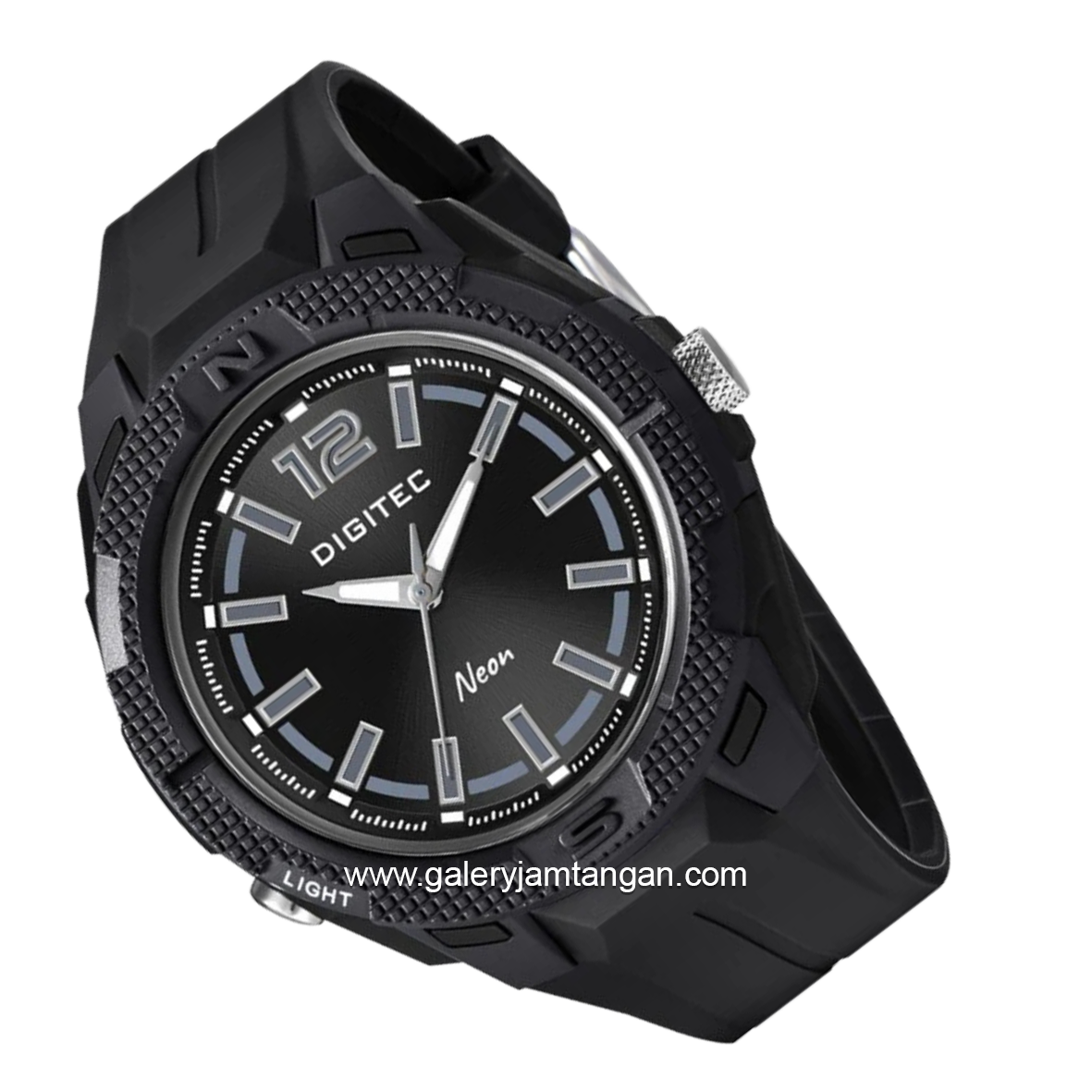 DIGITEC DN-5184T Full Black Analog Rubber Strap