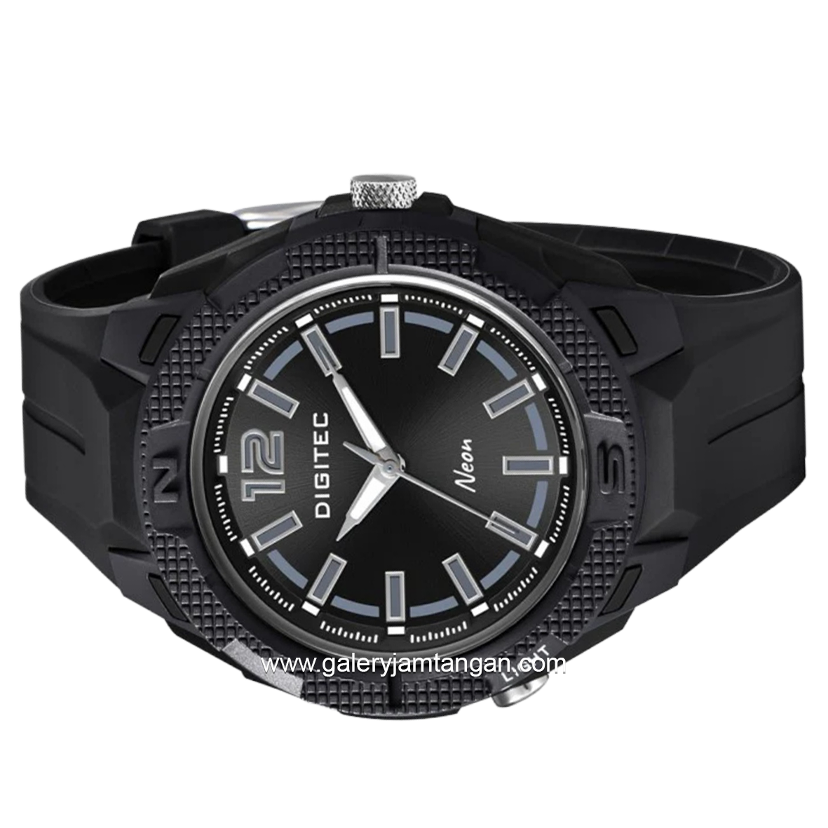 DIGITEC DN-5184T Full Black Analog Rubber Strap