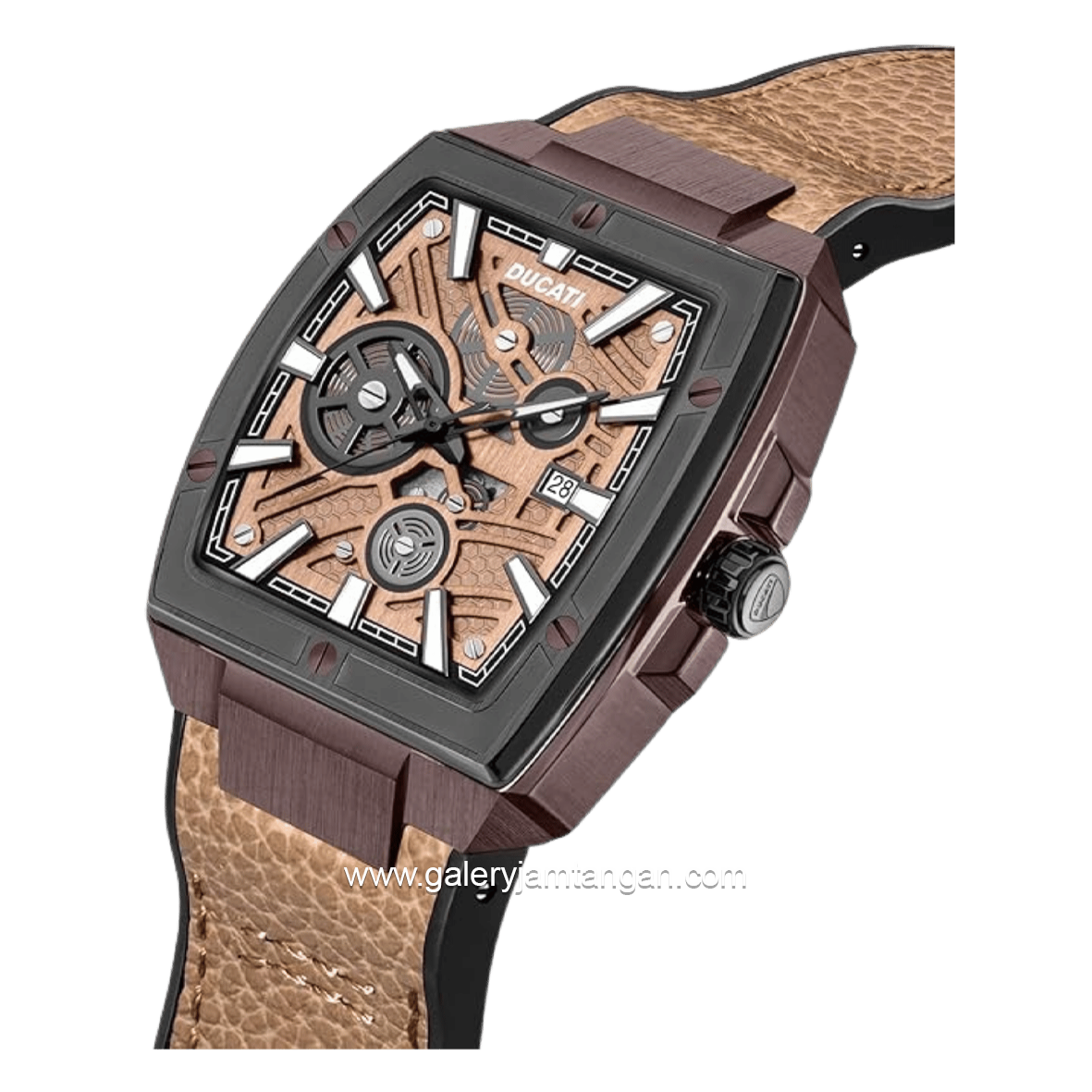 DUCATI DTWGB0000702 DT002 Brown Nylon Combi Silicone Strap