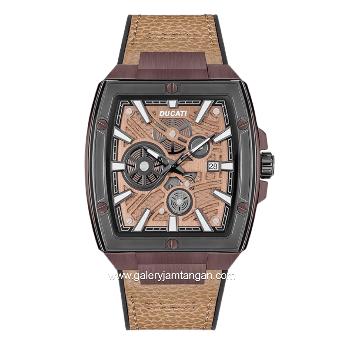 DUCATI DTWGB0000702 DT002 Brown Nylon Combi Silicone Strap