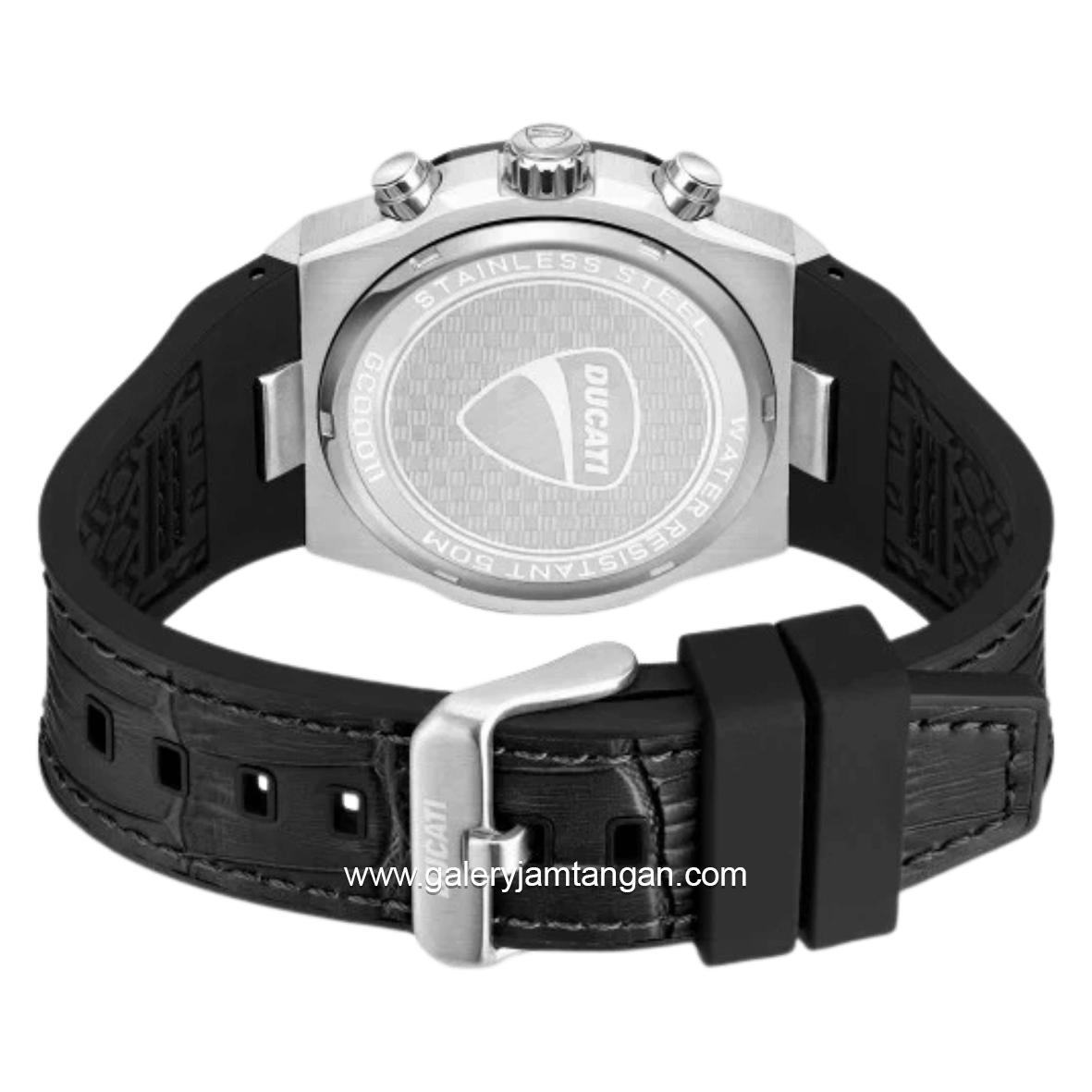 DUCATI DTWGC0001102 DT006 Chronograph Black Leather Silicone Strap