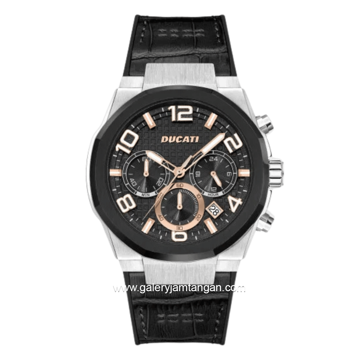 DUCATI DTWGC0001102 DT006 Chronograph Black Leather Silicone Strap