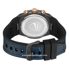 DUCATI DTWGC0001104 DT006 Chronograph Dark Blue Leather Combi Black Silicone Strap