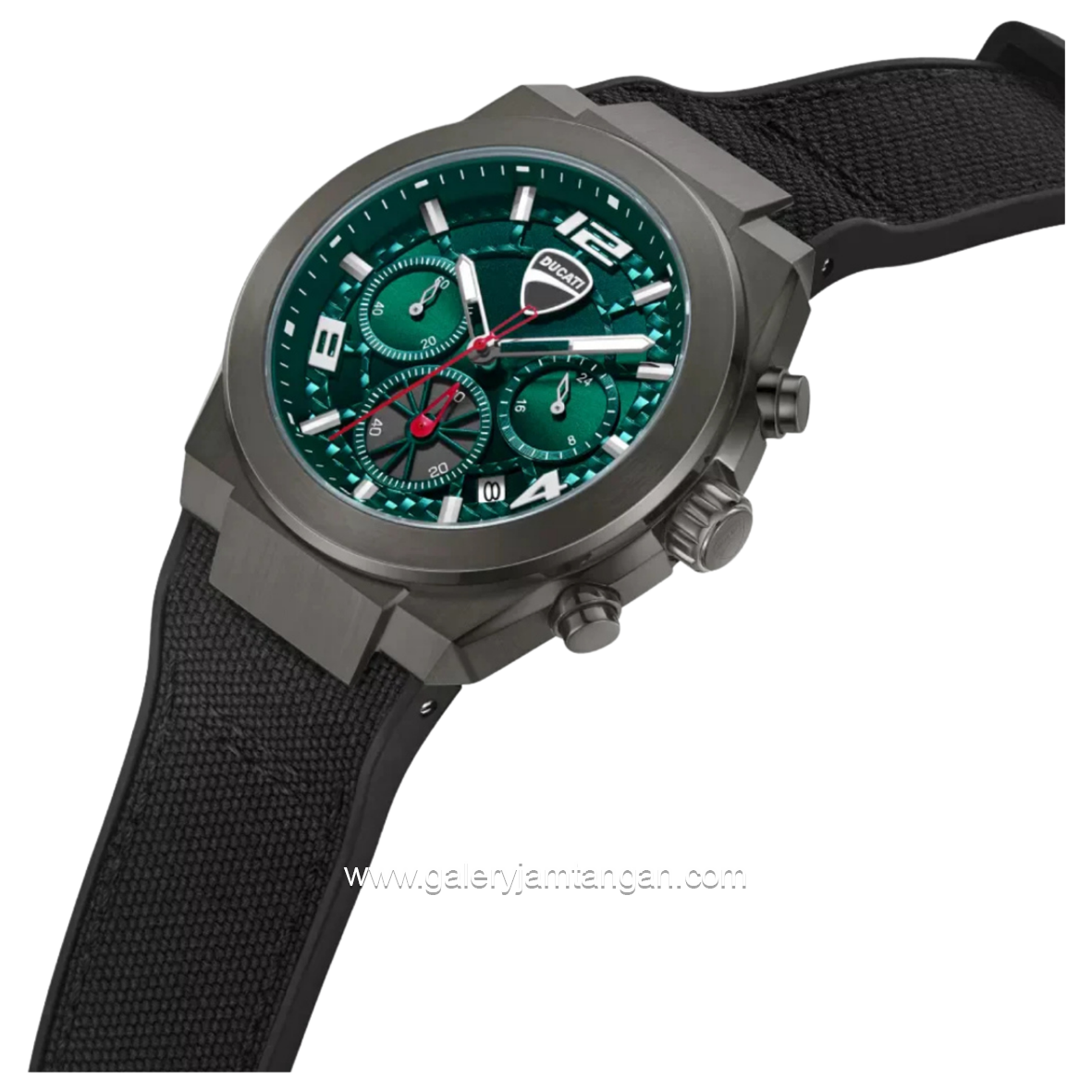 DUCATI DTWGC0002001 DT014 Chronograph Black Dark Grey Silicone Combi Nylon Strap
