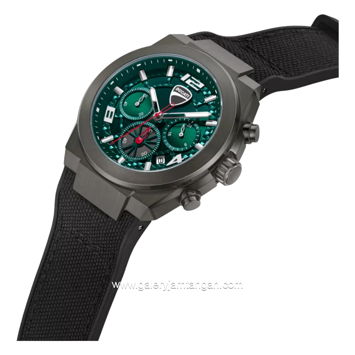 DUCATI DTWGC0002001 DT014 Chronograph Black Dark Grey Silicone Combi Nylon Strap